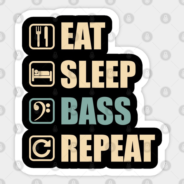 Eat Sleep Bass Repeat - Funny Bass Lovers Gift Sticker by DnB